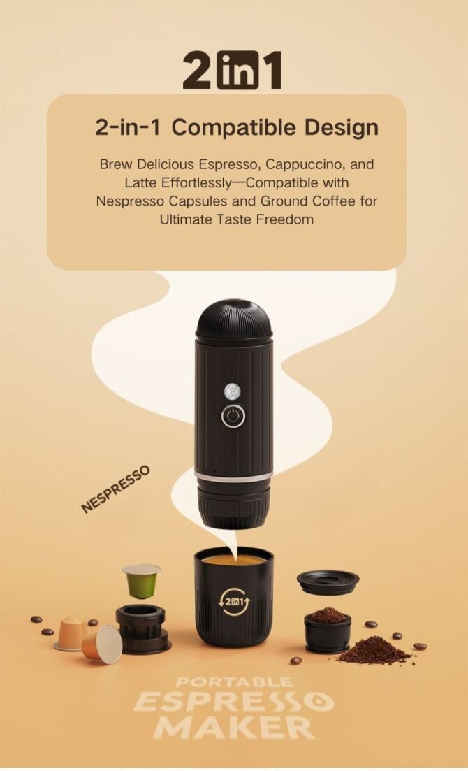 CAFERHYME New Wireless Heated Electric Portable Espresso Machine - Image 3