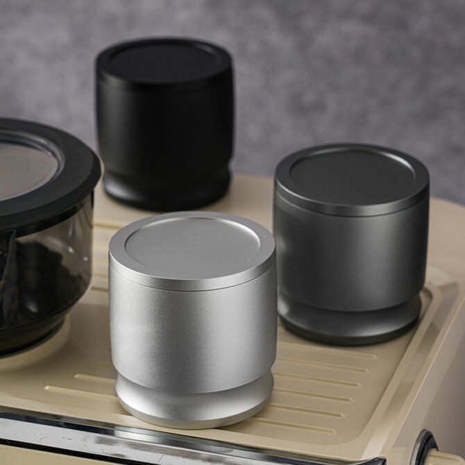 58mm Aluminum Alloy Coffee Grounds Dosing Cup with Lid – Anti-Spill